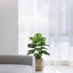 AIVORIUY Artificial Plant in Pots Fake Plants Indoor Outdoor, Faux Potted Tree Tropical Palm Floor Plants for Home Office Living Room Bedroom Decor Housewarming Gift (75cm Large Green Monstera) - Image 5