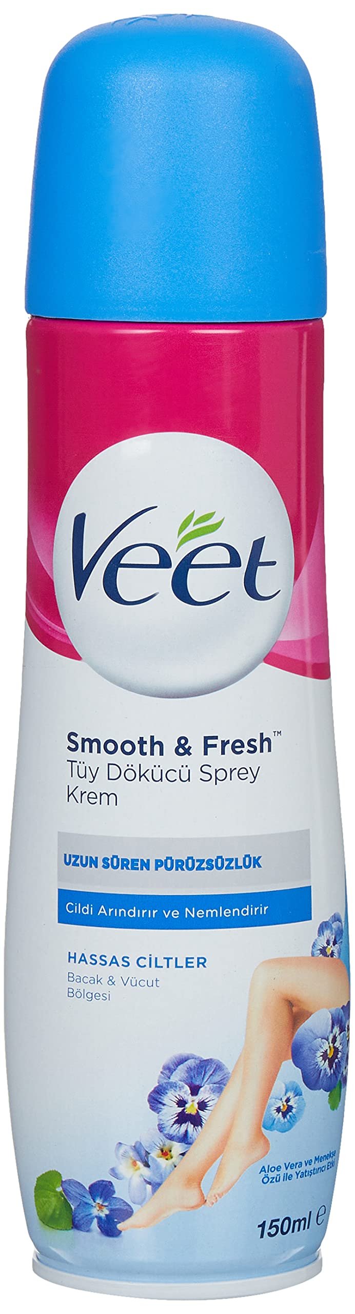 Veet Hair Removal Spray, 150ml, Hair Removal Cream, Sensitive Hair Removal Cream, Hair Removal Cream Spray, Hair Removal Spray for Women, Sensitive Skin