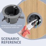 YQSIYU - 18Cu.in PVC Round Electrical Switch, 4.3" Diameter and Round Outlet Box, ETL Listed Earth Remodel Electrical Box, for Home Improvement - Image 2