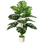 AIVORIUY Artificial Plant in Pots Fake Plants Indoor Outdoor, Faux Potted Tree Tropical Palm Floor Plants for Home Office Living Room Bedroom Decor Housewarming Gift (75cm Large Green Monstera)