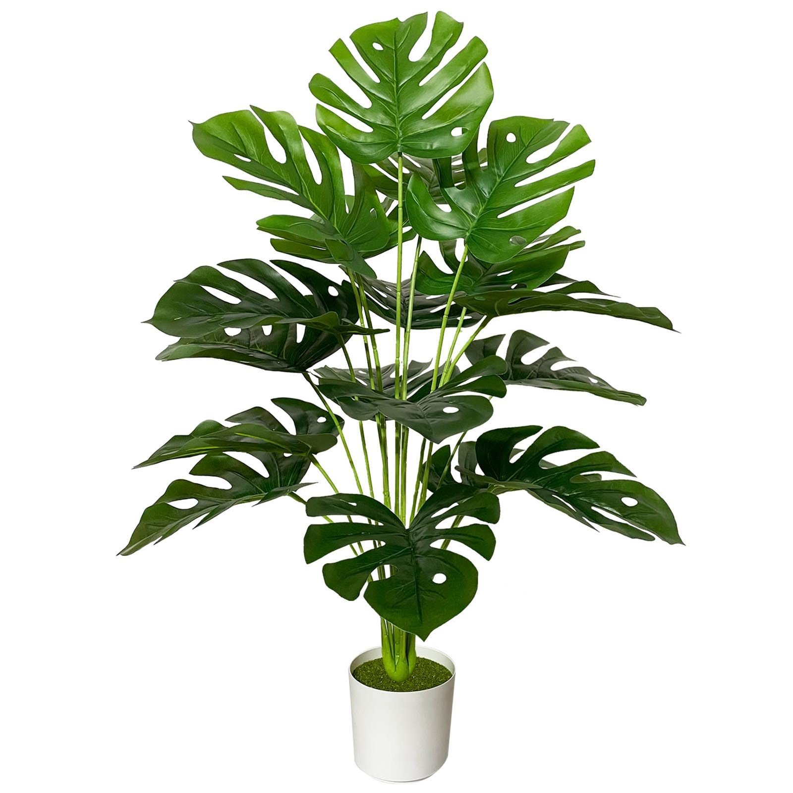 AIVORIUY Artificial Plant in Pots Fake Plants Indoor Outdoor, Faux Potted Tree Tropical Palm Floor Plants for Home Office Living Room Bedroom Decor Housewarming Gift (75cm Large Green Monstera)