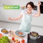 NutriChef Large Stainless Steel Stock Pot with Lid - Big Soup Pot, Heavy Cooking Pot with Glass Lid - Stew Pot, Cookware Induction Pot, Mirror Finish Stockpot, Deep Casserole Pot, 6-Qt / 5.7 Litre - Image 2