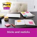 Post-it Super Sticky Notes, Double The Sticking Power, 6 Pads, 540 Sheets, 76 mm x 76 mm, Yellow, Blue, Green, Pink, Orange Colors - Self-Sticking Notes for Walls, Monitors and Fridge - Image 9