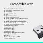 Logitech USB Unifying Receiver, 2.4 GHz Wireless Technology, USB Plug Compatible with all Logitech Unifying Devices like Wireless Mouse and Keyboard, PC / Mac / Laptop - Black - Image 3