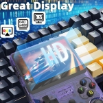 R36S Retro Handheld Video Game Console, 3.5Inch IPS Screen Video Player 64g TF Card 10,000+ Games Retro Handheld Game Console, With Open Source Linux System (Dark Blue) - Image 3