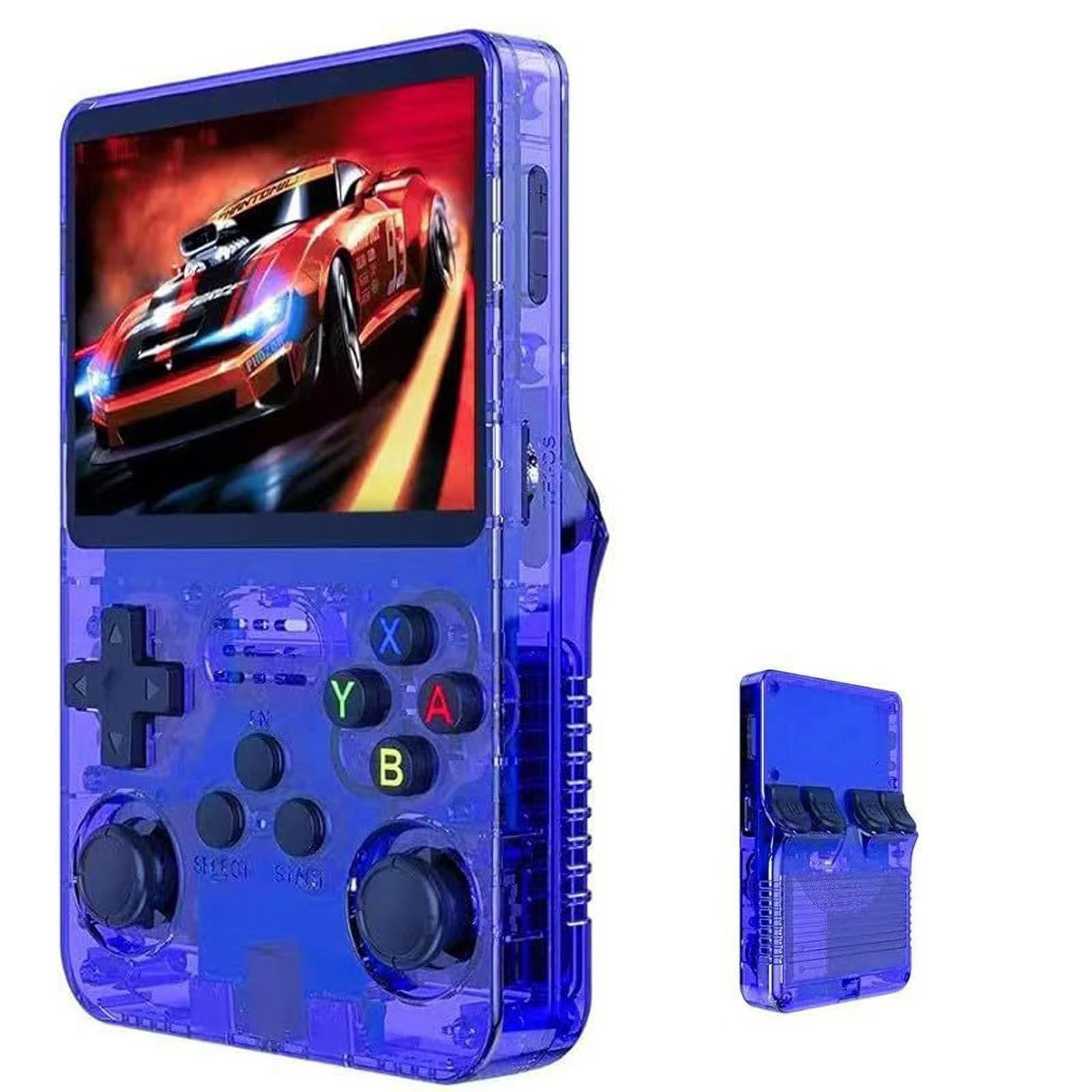 R36S Retro Handheld Video Game Console, 3.5Inch IPS Screen Video Player 64g TF Card 10,000+ Games Retro Handheld Game Console, With Open Source Linux System (Dark Blue)