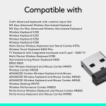 Logitech USB Unifying Receiver, 2.4 GHz Wireless Technology, USB Plug Compatible with all Logitech Unifying Devices like Wireless Mouse and Keyboard, PC / Mac / Laptop - Black - Image 4