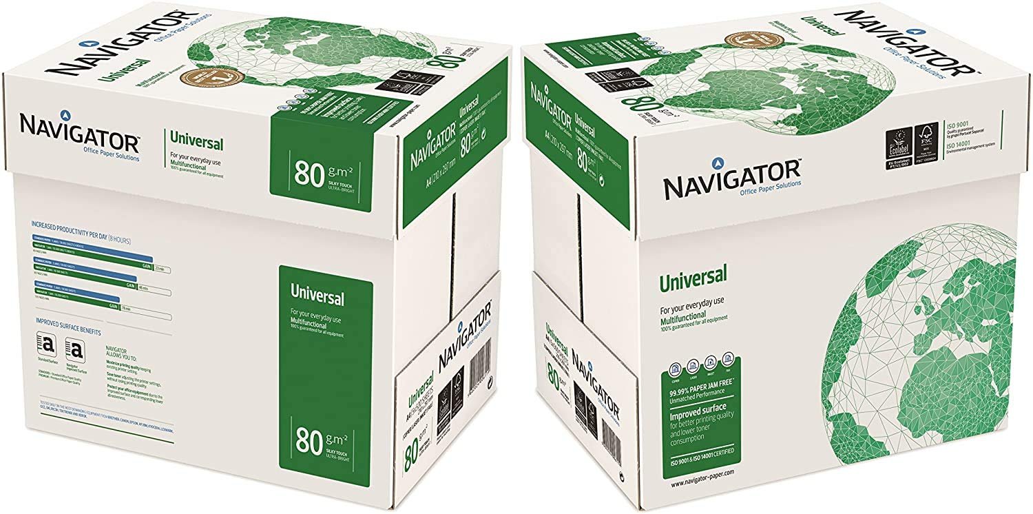 Navigator Universal NAVA480-2 A4 Paper 80gsm 10 reams (5,000 sheets of paper),White