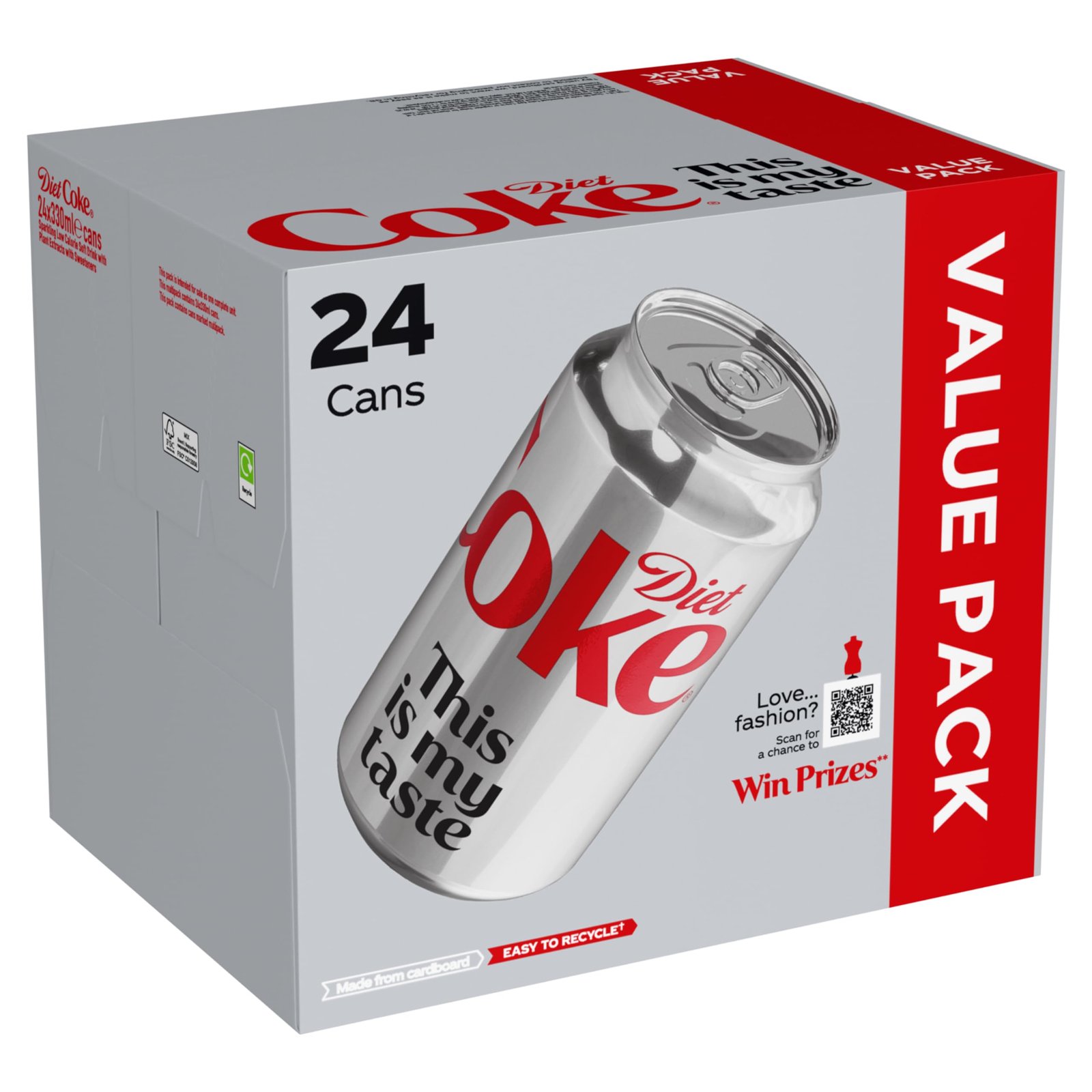 Diet Coke Can Cola, Box 330 ml (Pack of 24)