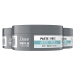 DOVE MEN + CARE Styling Aid 3 count Sculpting Hair Paste Hair Product for a Medium Hold Hair Styling for a Textured Look With A Matte Finish 1.75 oz