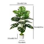AIVORIUY Artificial Plant in Pots Fake Plants Indoor Outdoor, Faux Potted Tree Tropical Palm Floor Plants for Home Office Living Room Bedroom Decor Housewarming Gift (75cm Large Green Monstera) - Image 7