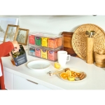 iDesign Tea Caddy for Tea Bags, Multi-Compartment Tea Box with Lid for Cupboards and Countertops, Made from Plastic, Kitchen Storage and Organisation, Transparent, 12.59" x 6.23" x 4.57" - Image 2