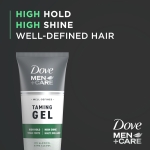 DOVE MEN + CARE Styling Gel 3 count Hair Taming Gel for a Strong Hold Hair Styling Product for Thicker and Healthier Looking Hair 7 oz - Image 9