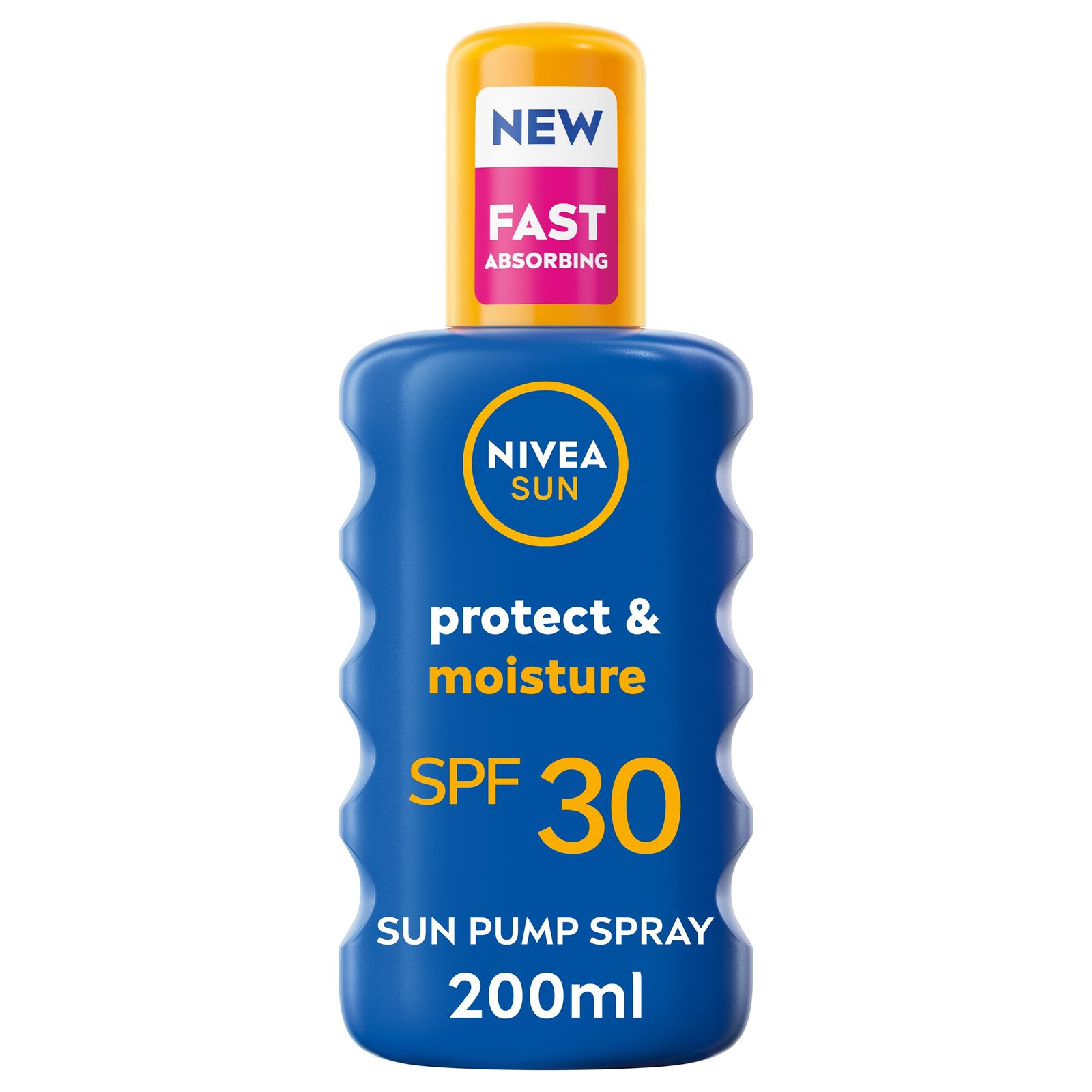 NIVEA SUN Protect & Moisture Sun Spray SPF 30 (200 ml), Moisturising Suncream Spray with SPF 30, Advanced Sunscreen Providing Immediate UVA + UVB Protection, Fast-Absorbing No White Cast Formula