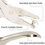 Single Hole Punch - 6MM Silver – Office Stationery Essential - High Performance Stationary with Multiple Sheet Capacity for Paper and Card Gift Tag Puncher – By TRIXES - Image 6