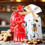 Christmas Drawstring Gift Wrapping Bags - 28pcs Assorted Size Xmas Present Bags Reusable Large Gift Goody Bags for Christmas Party - Image 2