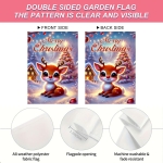 BlissYard Merry Christmas Garden Flag Cute Reindeer Red Nose12x18 Inch Snowy Christmas Tree House Lights Double Sided Outdoor Banner For Front Yard Porch Lawn Patio Seasonal Home Decor Winter Holiday - Image 5