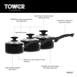 Tower T81507 Essentials Induction Pot Set, Non Stick Ceramic Coating, Easy to Clean, Dishwasher Safe, Black, 3 Piece, 16/18/20 cm - Image 8