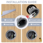 YQSIYU - 18Cu.in PVC Round Electrical Switch, 4.3" Diameter and Round Outlet Box, ETL Listed Earth Remodel Electrical Box, for Home Improvement - Image 3
