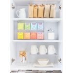 iDesign Tea Caddy for Tea Bags, Multi-Compartment Tea Box with Lid for Cupboards and Countertops, Made from Plastic, Kitchen Storage and Organisation, Transparent, 12.59" x 6.23" x 4.57" - Image 4