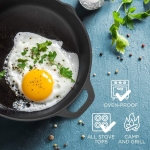 FRESH AUSTRALIAN KITCHEN Pre-Seasoned Cast Iron Skillet Frying Pan 30cm (12 Inch) Oven Safe Cookware, Perfect Camping Fry Pan, Indoors and Outdoor Pan. - Image 5