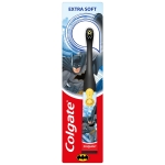 Colgate Kids Battery Batman Extra Soft Bristles Toothbrush, 3+ Years, with Sonic Vibrating Bristles to Remove More Plaque and Slim Easy to Hold Handles