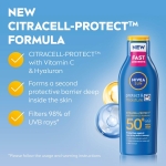 NIVEA SUN Protect & Moisture Sun Lotion SPF 50+ (200 ml), Suncream with Vitamin C and Hyaluron, Provides 48H Moisture and Immediate UVA/UVB Protection, Fast-Absorbing, No White Cast Formula - Image 8