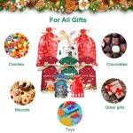 Christmas Drawstring Gift Wrapping Bags - 28pcs Assorted Size Xmas Present Bags Reusable Large Gift Goody Bags for Christmas Party - Image 4