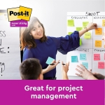 Post-it Super Sticky Notes, Double The Sticking Power, 6 Pads, 540 Sheets, 76 mm x 76 mm, Yellow, Blue, Green, Pink, Orange Colors - Self-Sticking Notes for Walls, Monitors and Fridge - Image 6