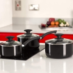 Tower T81507 Essentials Induction Pot Set, Non Stick Ceramic Coating, Easy to Clean, Dishwasher Safe, Black, 3 Piece, 16/18/20 cm - Image 5
