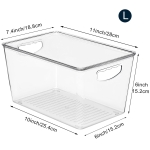 8 Pack Clear Storage Bins with Lids Stackable, Large Plastic Storage Bins with Handle for Pantry Organization and Storage, Perfect Containers for Fridge Organizer, Freezer, Kitchen, Cabinets, Bathroom - Image 5