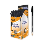 BIC Cristal Original Smudge Free Ballpoint Pens, Ideal for School, Black, Medium Point (1.0mm), Pack of 50