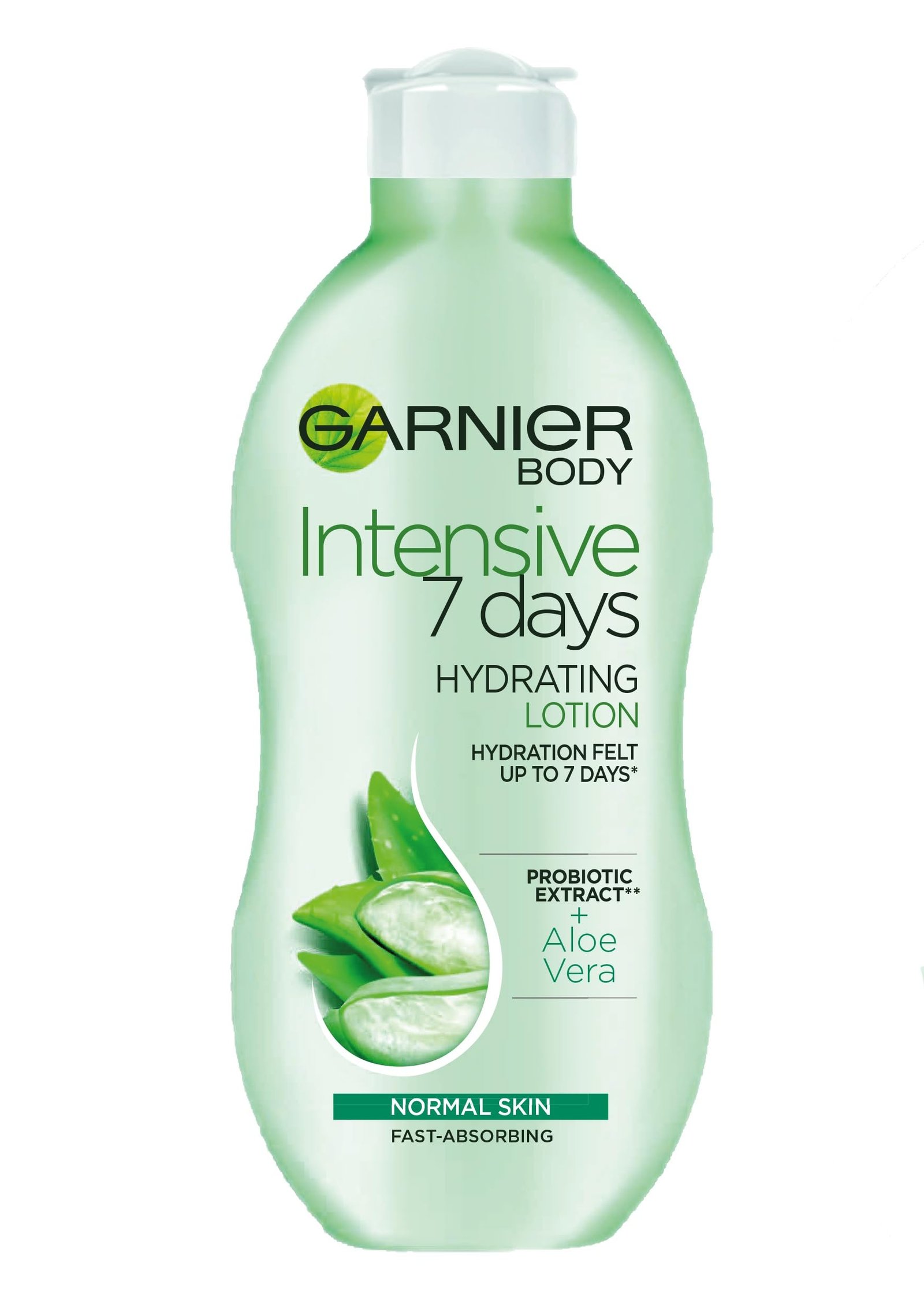 Garnier Intensive 7 Days Aloe Vera & Probiotic Extract Body Lotion 400ml, Hydrating and Refreshing Moisturiser, Up to 7 Days Hydration, For Normal Skin, Fast Absorbing & Non Greasy