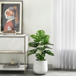 AIVORIUY Artificial Plant in Pots Fake Plants Indoor Outdoor, Faux Potted Tree Tropical Palm Floor Plants for Home Office Living Room Bedroom Decor Housewarming Gift (75cm Large Green Monstera) - Image 3
