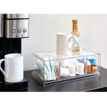 iDesign Tea Caddy for Tea Bags, Multi-Compartment Tea Box with Lid for Cupboards and Countertops, Made from Plastic, Kitchen Storage and Organisation, Transparent, 12.59" x 6.23" x 4.57" - Image 7