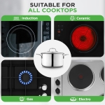 NutriChef Large Stainless Steel Stock Pot with Lid - Big Soup Pot, Heavy Cooking Pot with Glass Lid - Stew Pot, Cookware Induction Pot, Mirror Finish Stockpot, Deep Casserole Pot, 6-Qt / 5.7 Litre - Image 5