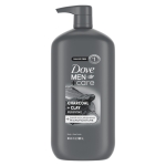 DOVE MEN + CARE Body and Face Scrub Charcoal + Clay Body Wash for Men with 24-Hour Nourishing Micromoisture Technology 30 oz