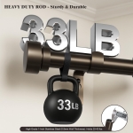 Oneach Brown Curtain Rods for Windows 28 to 48 Inch, 1 Inch Pole Adjustable Length Heavy Duty Metal Curtain Rod Set, for Outdoor Bedroom Kitchen Living Room (16 to 60 Inch) - Image 7