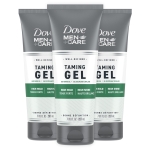DOVE MEN + CARE Styling Gel 3 count Hair Taming Gel for a Strong Hold Hair Styling Product for Thicker and Healthier Looking Hair 7 oz