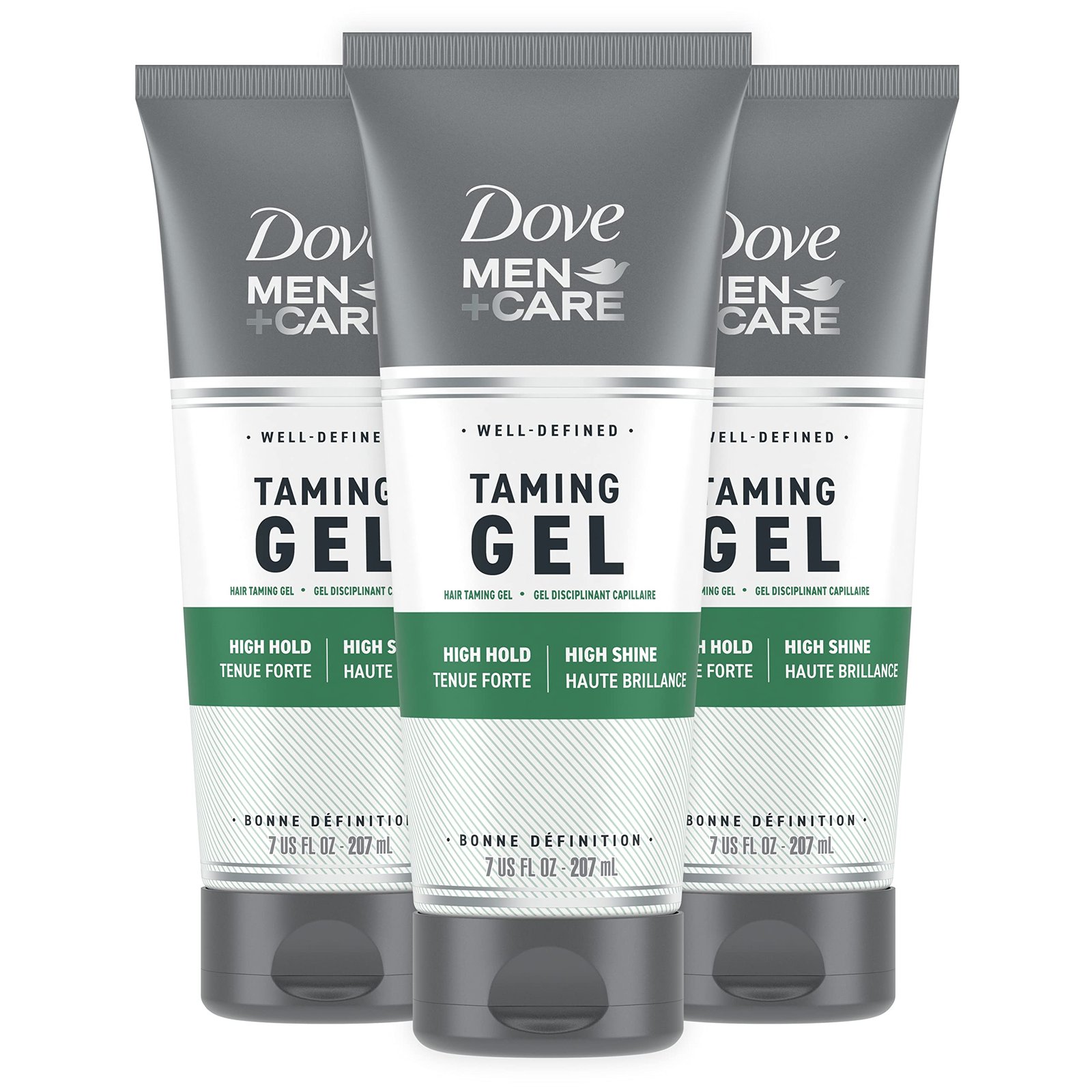 DOVE MEN + CARE Styling Gel 3 count Hair Taming Gel for a Strong Hold Hair Styling Product for Thicker and Healthier Looking Hair 7 oz