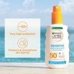 Garnier Ambre Solaire SPF 50+ Sensitive Advanced Sun Cream Spray, High Protection, Factor 50, Water Resistant, Non-Greasy, Fragrance-Free, Hypoallergenic, UVA UVB Protection with Ceramide, 150ml - Image 8
