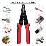 WGGE WG-015 Professional 8-inch Multi-Function Wire Stripper/Crimper, Cutter, Cable Stripper, Hand Tool - Image 3