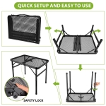 Small Folding Grill Table, Easy for Storage, Compact and Portable Picnic Table for Grill, Outdoor Camping, Garden, Patio, Dining, BBQ, Party, Market, 2Ft - Image 4