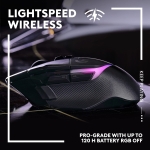 Logitech G G502 X PLUS LIGHTSPEED Wireless RGB Gaming Mouse - Optical mouse with LIGHTFORCE hybrid switches, LIGHTSYNC RGB, HERO 25K gaming sensor, compatible with PC - macOS/Windows - Black - Image 9