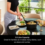 Morphy Richards 3.5L Sear & Stew Slow Cooker, Shatter Resistant Aluminium Pot, 3 Heat Settings, Hob Proof, Easy Clean, 163W, Black, 460012 - Image 7