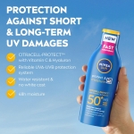 NIVEA SUN Protect & Moisture Sun Lotion SPF 50+ (200 ml), Suncream with Vitamin C and Hyaluron, Provides 48H Moisture and Immediate UVA/UVB Protection, Fast-Absorbing, No White Cast Formula - Image 7