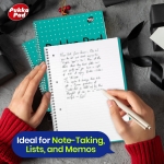 Pukka Pad A4+ Metallic Jotta Notebook 22.5x29.6 cm Wirebound, 80 GSM Paper, 200 Pages, 8mm Lined with 4-Hole Punch Margins, Perforated Edges Notebook for School & Office (Green) (Pack of 3) - Image 3