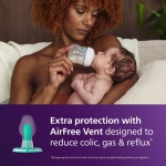 Philips Avent AirFree Vent Baby Bottle Newborn Gift Set - 4 Baby Milk Bottles with Air-Free Vent, Ultra-Soft Pacifier and Bottle Brush, Babies Aged 0-12 Months+ (Model SCD657/11) - Image 9