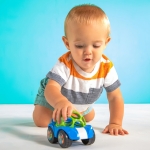 Bright Starts Oball Rattle & Roll Sports Race Car Toy Push and Go Vehicle, Easy Grasp, Ages 3 Months +, Blue - Image 6