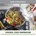 GreenPan Stainless Steel Tri-Ply Reserve 10 Piece Cookware Pots and Pans Set, Multiclad, PFAS-Free, Induction, Oven & Broiler Safe to 600°F, Heat Responsive Core, Dishwasher Safe, Glass Lids - Image 6